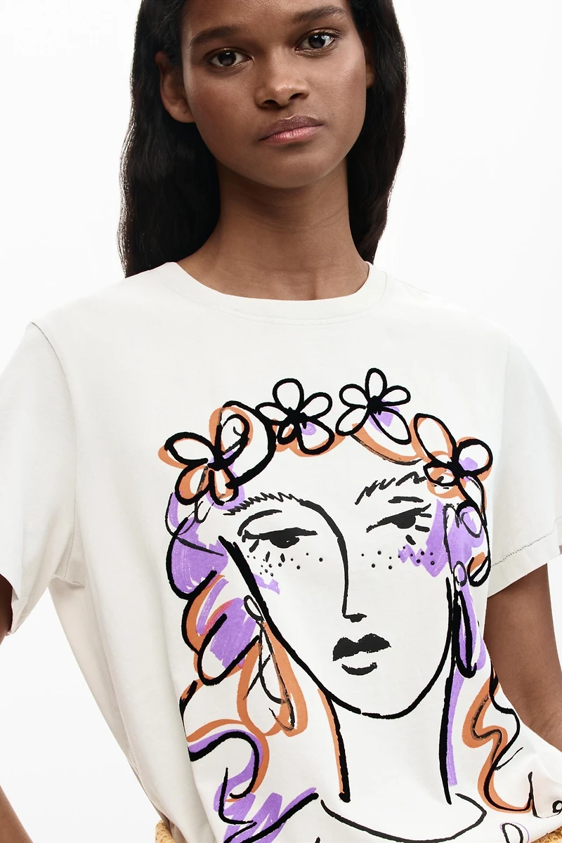 Desigual Women's Printed face t-shirt