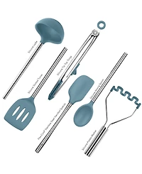 Tovolo Utensil 6-Pc. Silicone with Steel Handles