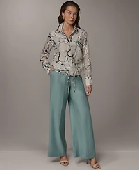 Donna Karan New York Women's Long-Sleeve Printed Shirt