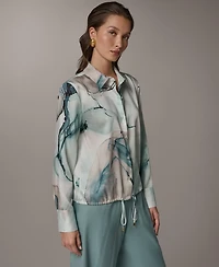 Donna Karan New York Women's Long-Sleeve Collared Neck Shirt