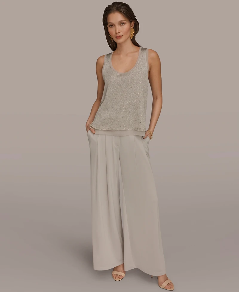 Donna Karan New York Women's Sequin Scoop Neck Sweater