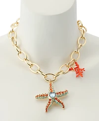Betsey Johnson Faux Stone Starfish Pendant Necklace