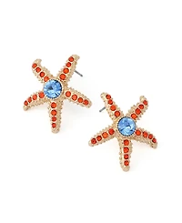 Betsey Johnson Faux Stone Starfish Stud Earrings