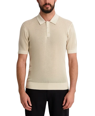 Karl Lagerfeld Paris Men's Short-Sleeve Regular-Fit Polo Sweater