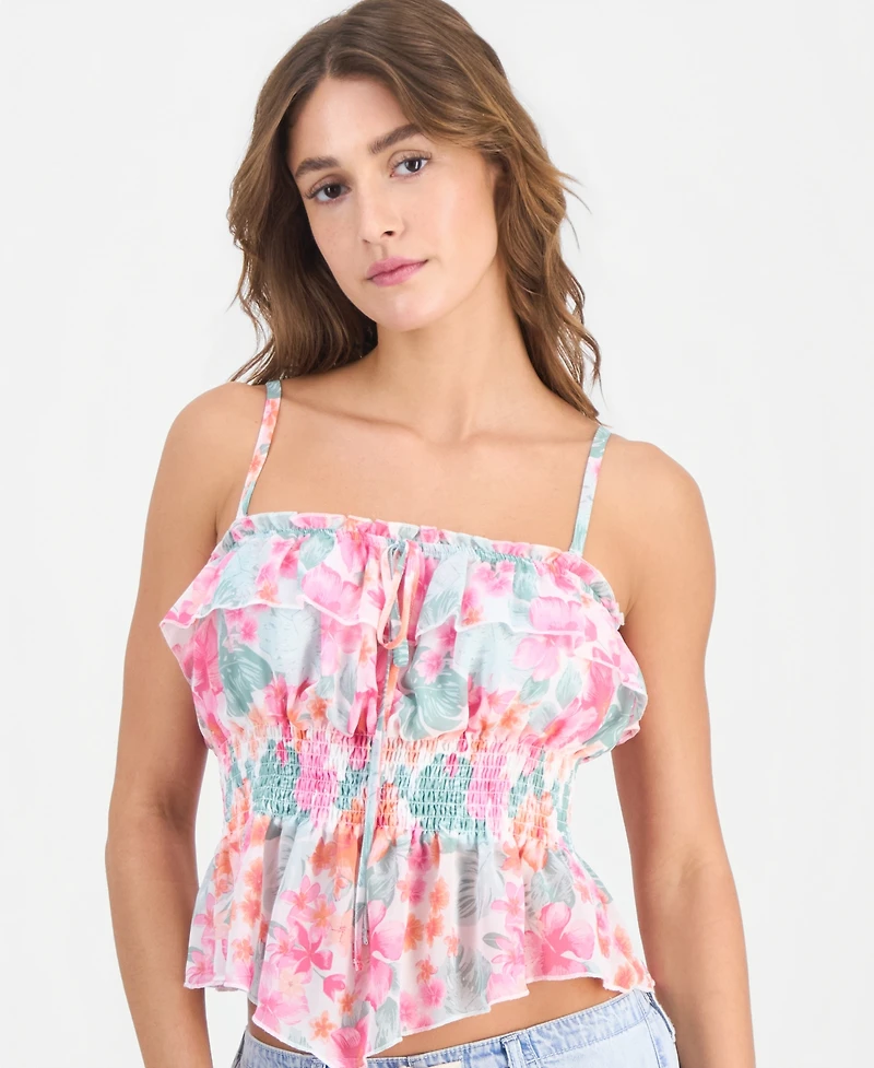 Madden Girl Juniors' Printed Ruffled Tube Top