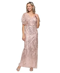 Alex Evenings Women's Sequin Column Zipper Gown