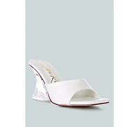 Womens Sweet16 Clear Spool Heel Sandals