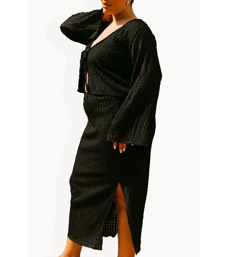 Fashion-szn Curve Women's Crochet Resort Midi Skirt