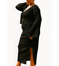 Fashion-szn Curve Women's Crochet Resort Midi Skirt