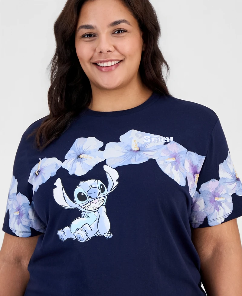 Disney Trendy Plus Hibiscus Stitch Crewneck Tee