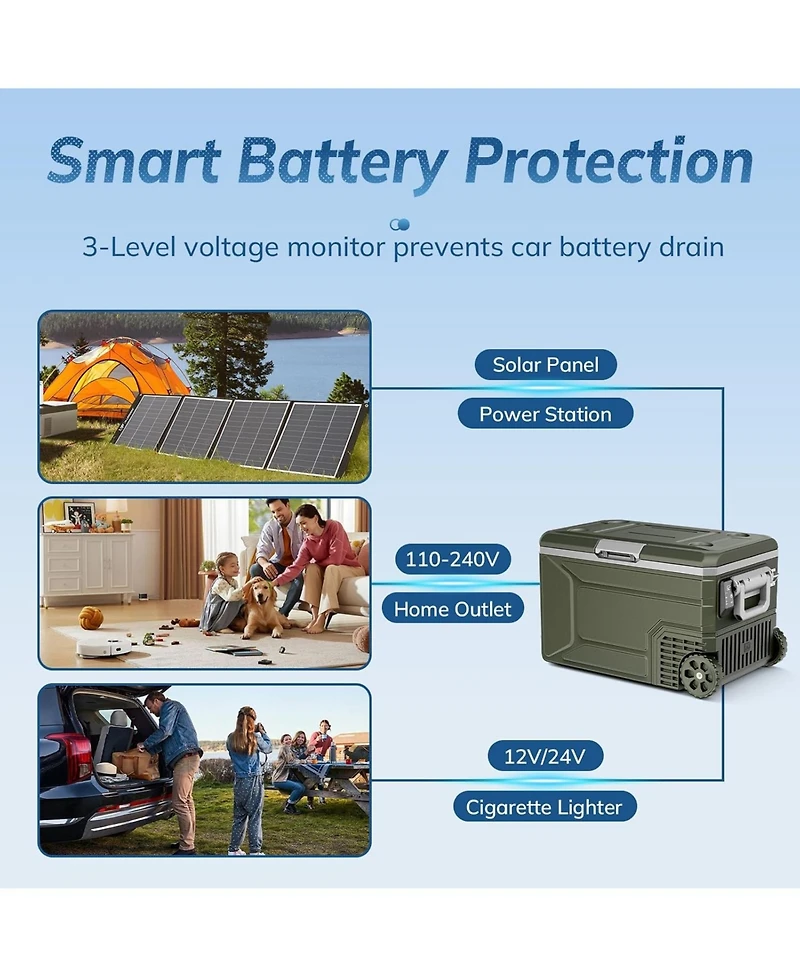 Cowsar 68QT Portable Car Refrigerator with Wheels