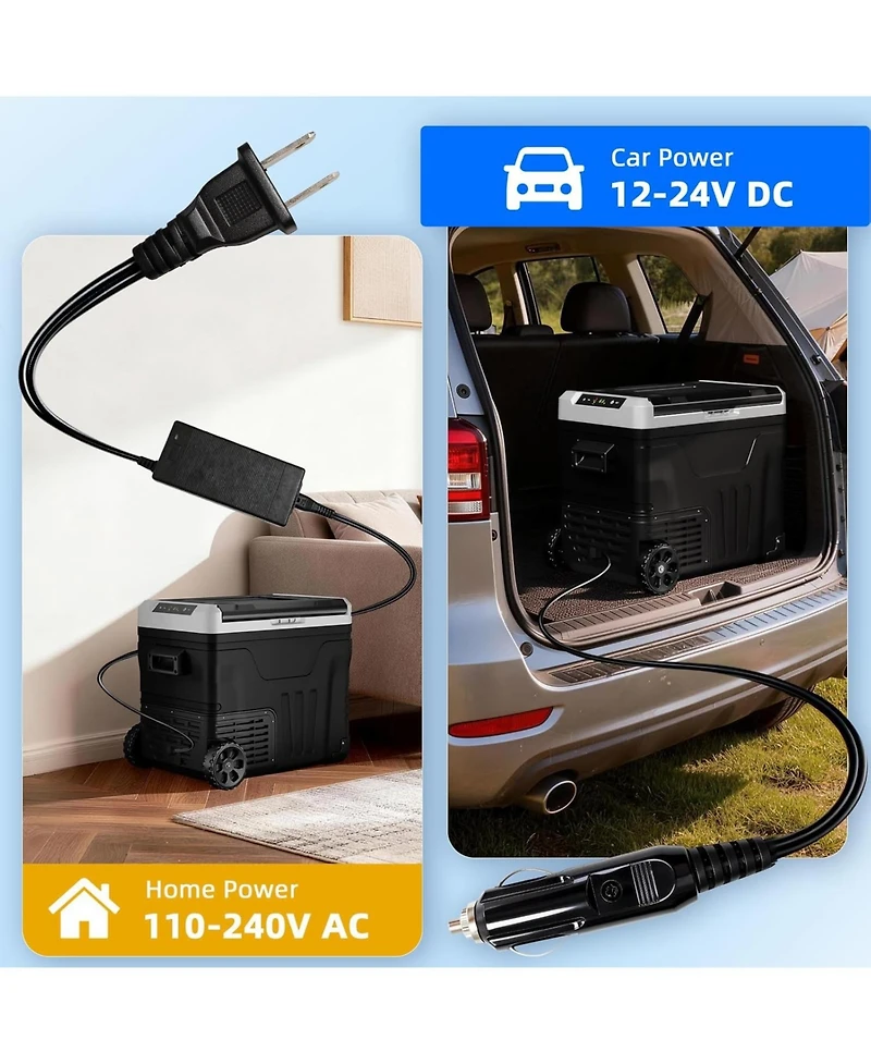 Cowsar 53QT Portable Refrigerator with Wheels