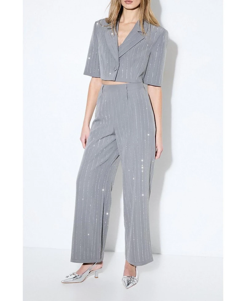 MissPap Women's Premium Embellished Straight Leg Pants