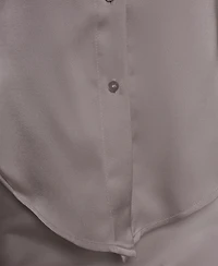 Donna Karan New York Petite Sleeveless Collared Neck Shirt