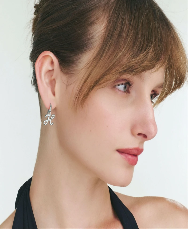 Oak & Luna Mini Signature Initial Huggie Earrings
