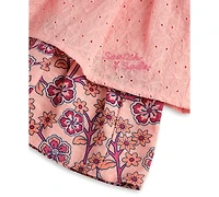 Scotch & Soda Girls' 7-14 Eyelet Ruffle-Sleeve Top and Skirt, 2-Piece Set