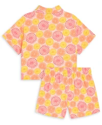 Scotch & Soda Girls' 7-16 Citrus Print Shirt and Shorts, 2-Piece Set