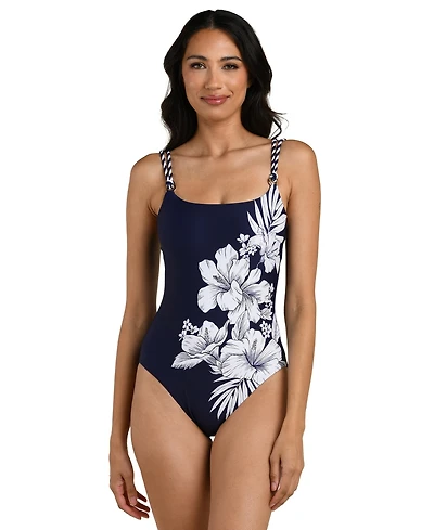 La Blanca Women's Mariner Blooms Scoop Neck One-Piece Swimsuit