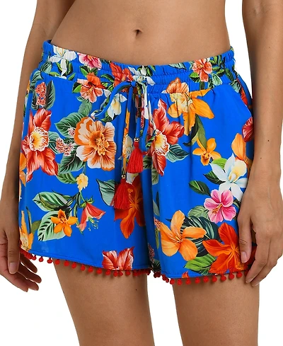 La Blanca Women's Modern Oasis Printed Cover-Up Beach Shorts