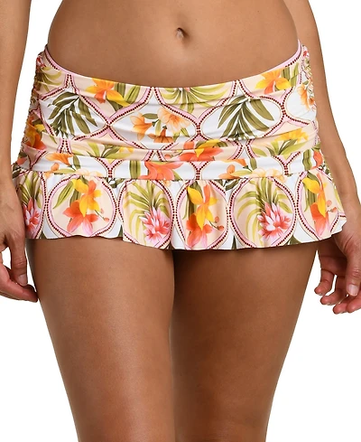 La Blanca Women's Palm Nouveau Ruffled Skirt