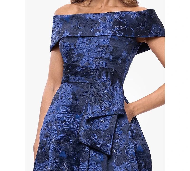 Xscape Women's Brocade Off-The-Shoulder Ball Gown