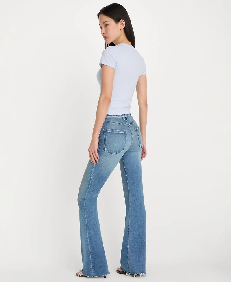 Good American Women's Flare-Leg Mid-Rise Jeans
