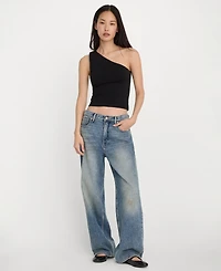 Good American Women's One-Shoulder Top, Regular & Plus