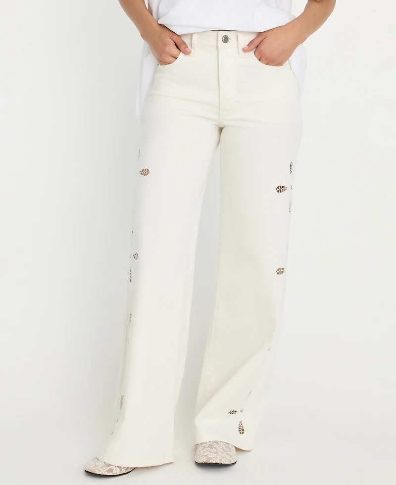 Good American Women's High-Rise Embroidered Jeans