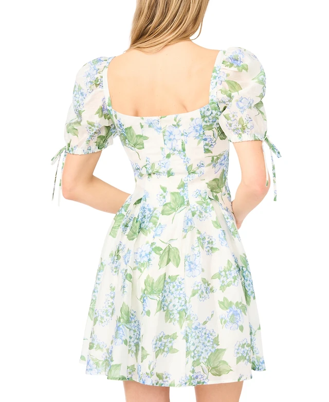 CeCe Women's Floral Print Square Neck Mini Dress | Hawthorn Mall