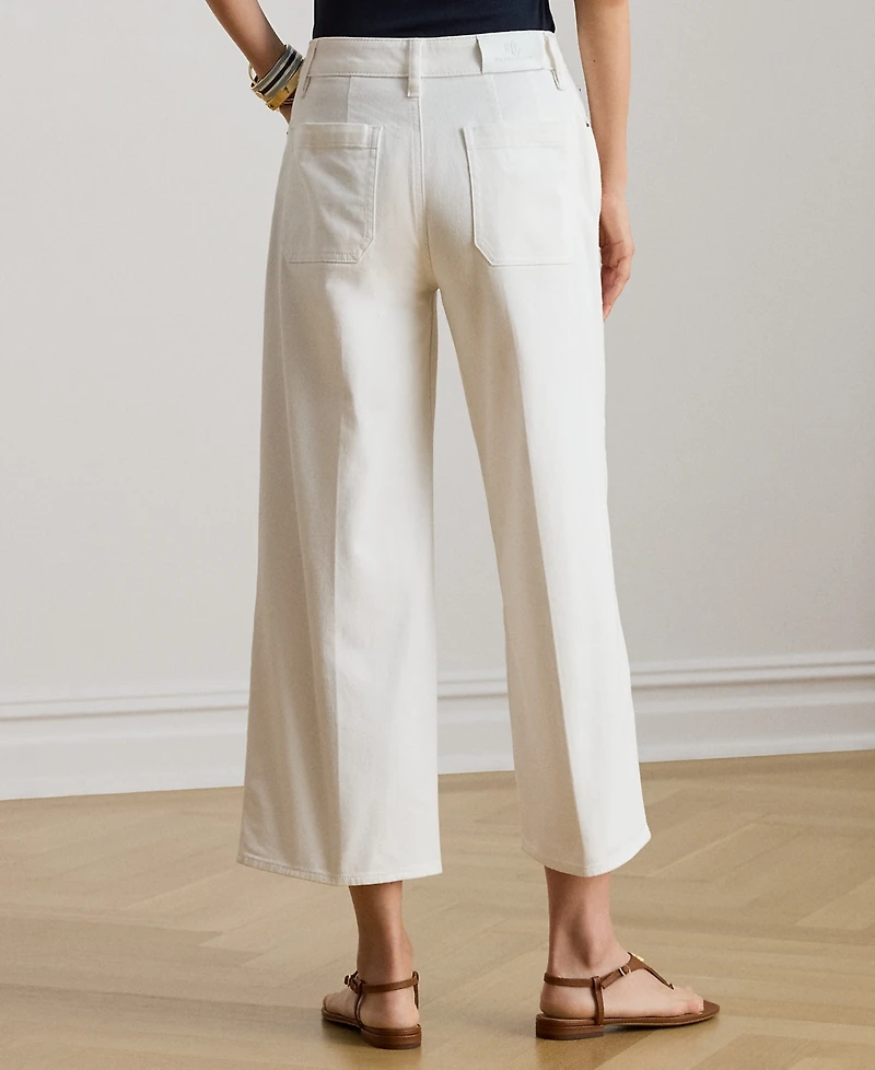 Lauren Ralph Petite High-Rise Wide-Leg Cropped Jeans