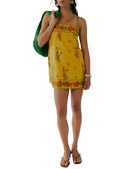 Free People Women's Printed Straight Neck Mini Dress