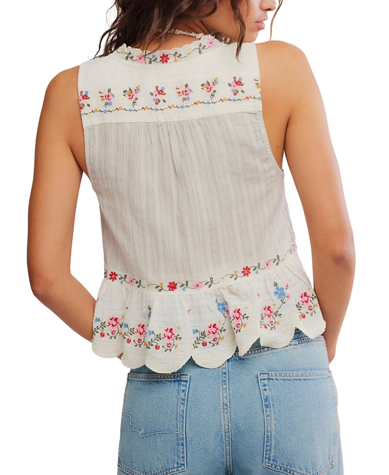 Free People Women's Ellis V-Neck Blouse