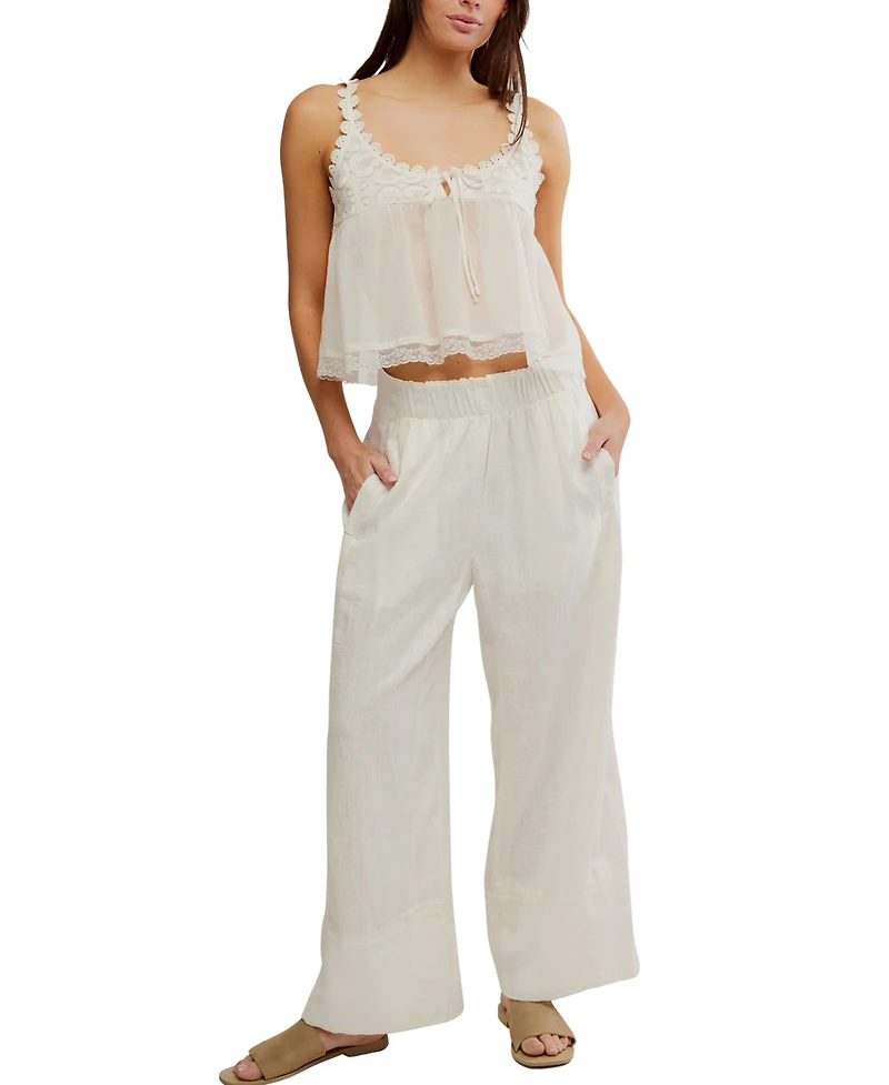 Free People Women's Mid-Rise Wide-Leg Pants