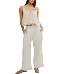 Free People Women's Mid-Rise Wide-Leg Pants