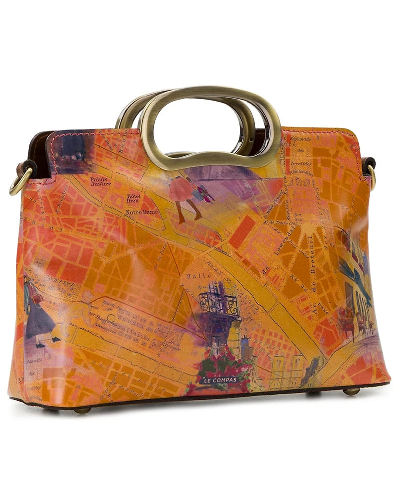 Patricia Nash Karine Mini Paris Map Leather Crossbody Bag