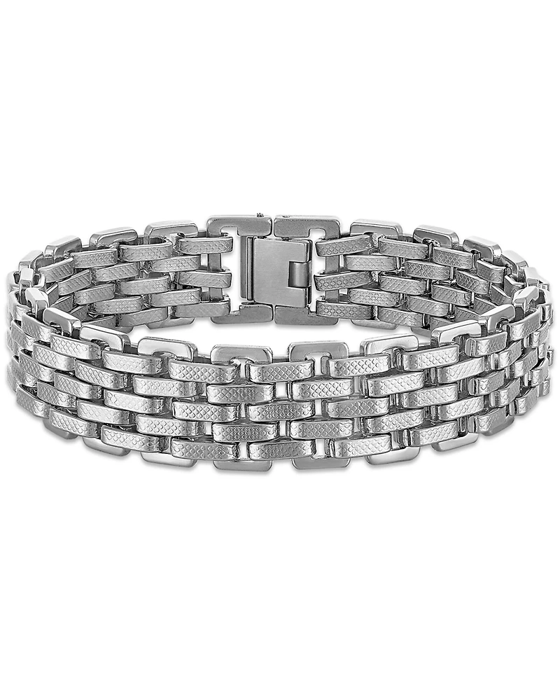 Esquire Men's Jewelry Wide Multi-Link Bracelet in Stainless Steel