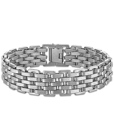 Esquire Men's Jewelry Wide Multi-Link Bracelet in Stainless Steel
