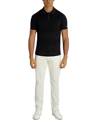 Karl Lagerfeld Paris Men's Short-Sleeve Regular-Fit Spread Collar Polo Sweater