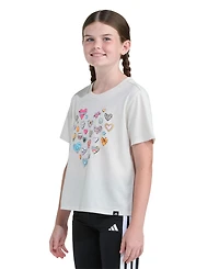 adidas Girls' 8-16 Short-Sleeve Graphic Heather T-Shirt