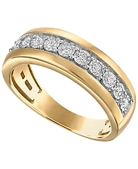 Macy's Men's Diamond (1/4 ct. t.w.) Ring in 14k Gold-Plated Sterling Silver