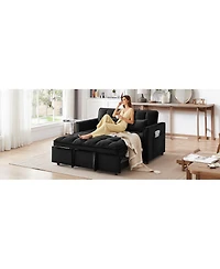 Streamdale Furniture 55-inch 3-in-1 Convertible Sofa Bed with Adjustable Back and Storage