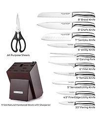 12 Piece Ultra Sharp Kitchen Knife Set with Block and Sharpener