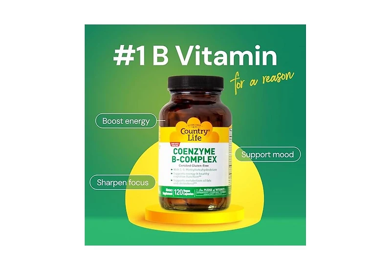Country Life Coenzyme B Complex ,Advanced 120 Vcaps
