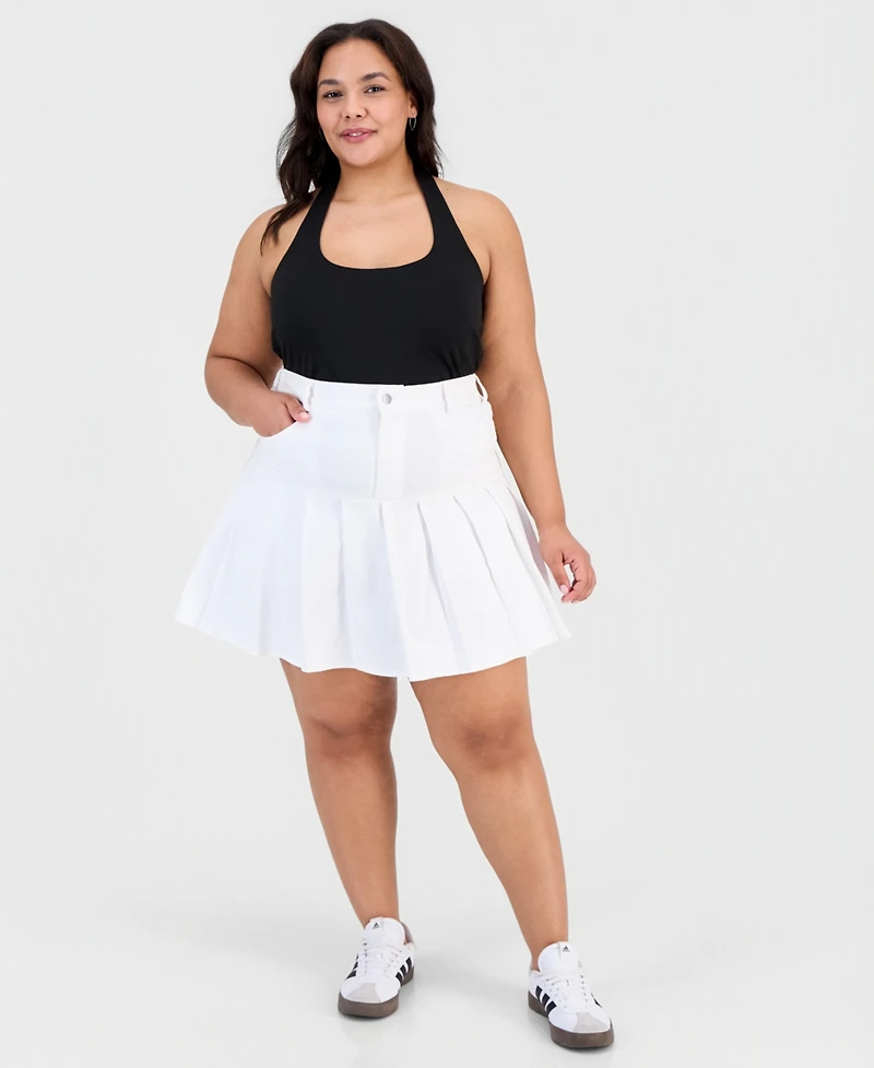 Full Circle Trends Trendy Plus Pleated-Hem Mini Skort