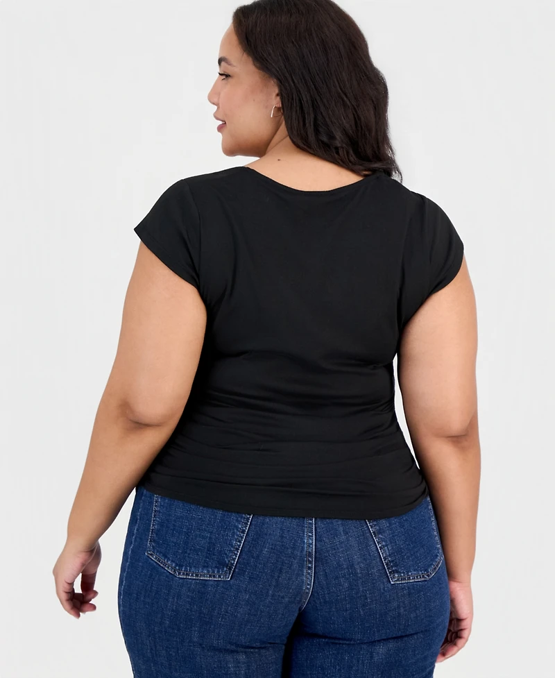 Full Circle Trends Trendy Plus Ruched Top