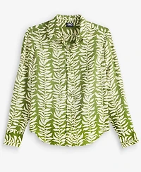 I.n.c. International Concepts Petite Printed Long-Sleeve Button-Front Blouse, Macy's Exclusive