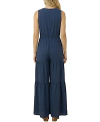 Ny Collection Women's Sleeveless Flare-Leg Jumpsuit