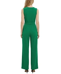 Ny Collection Women's Sleeveless Belted Jumpsuit