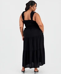 Full Circle Trends Plus Smocked Bodice Sleeveless Maxi Dress