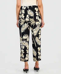 Anne Klein Essentials Petite Printed Pull-On Cropped Pants